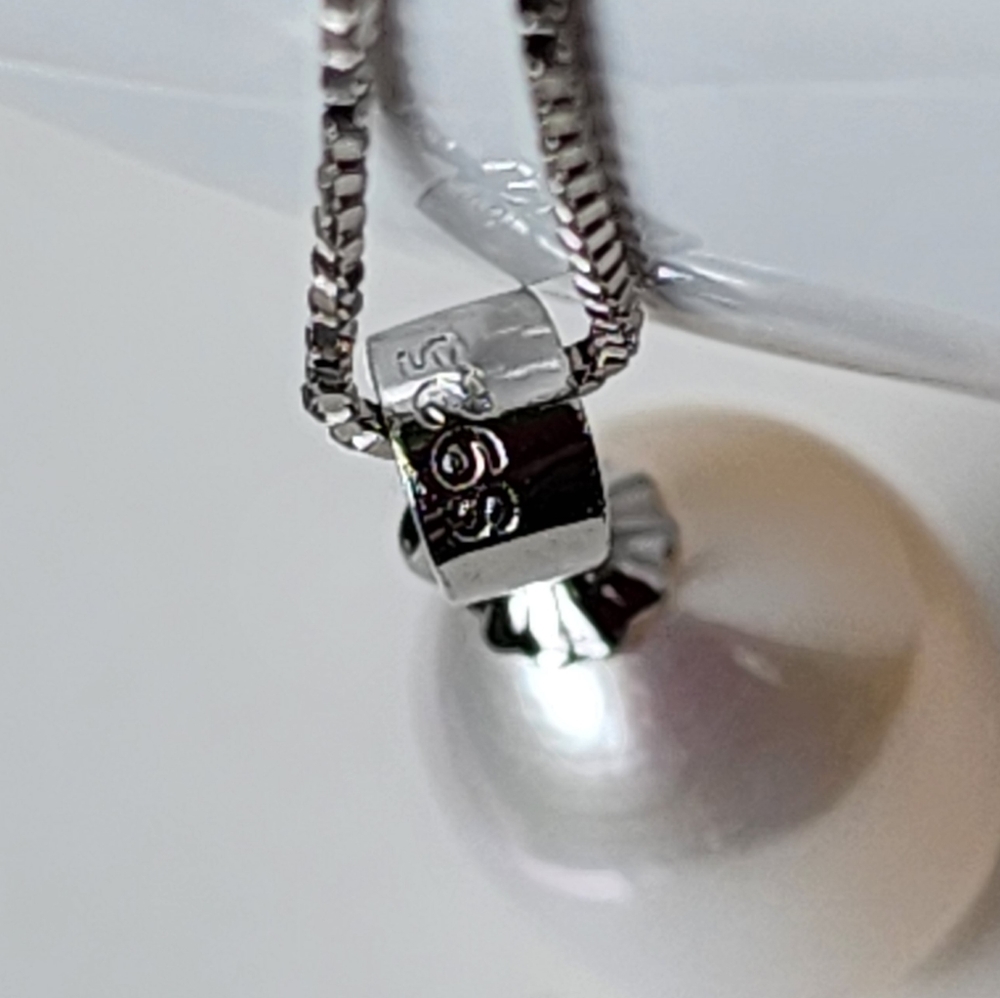 925 Sterling Silver White Freshwater Pearl Necklace And Earring Jewelry Set - Picture 15 of 16
